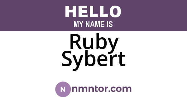 Ruby Sybert