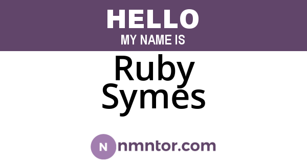 Ruby Symes