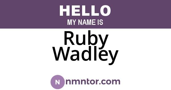 Ruby Wadley