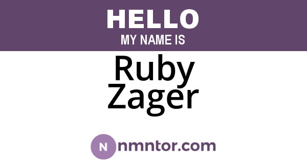 Ruby Zager