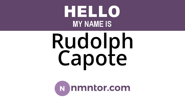 Rudolph Capote
