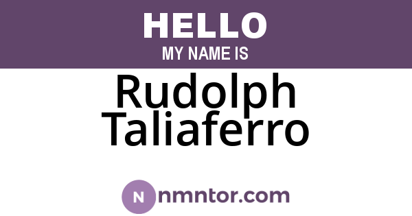 Rudolph Taliaferro