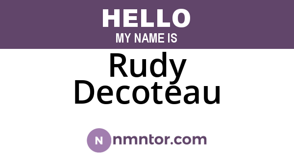 Rudy Decoteau