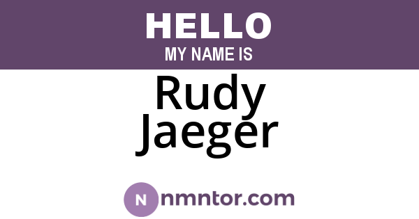 Rudy Jaeger