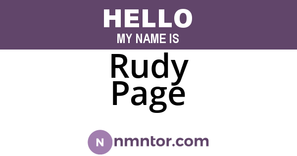 Rudy Page
