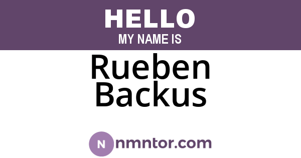 Rueben Backus