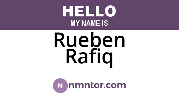 Rueben Rafiq