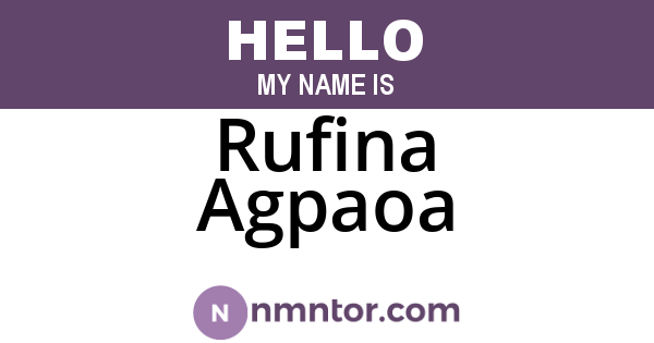 Rufina Agpaoa