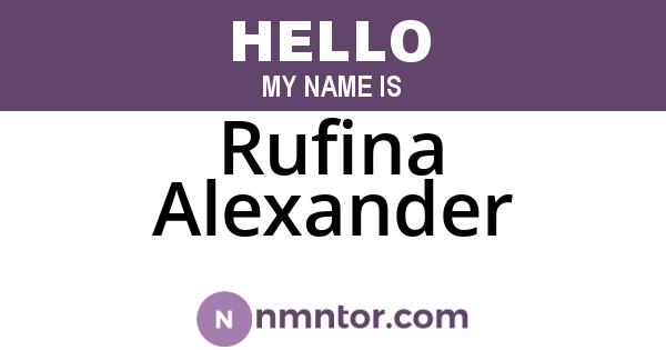 Rufina Alexander