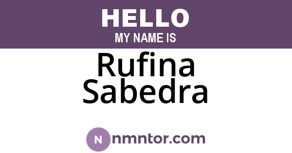 Rufina Sabedra