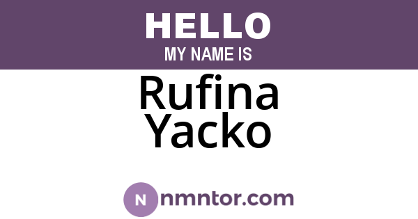 Rufina Yacko