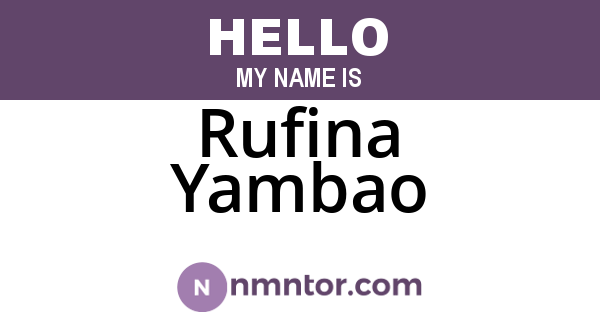 Rufina Yambao