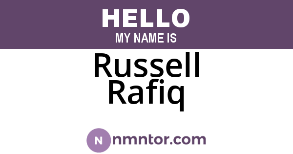 Russell Rafiq