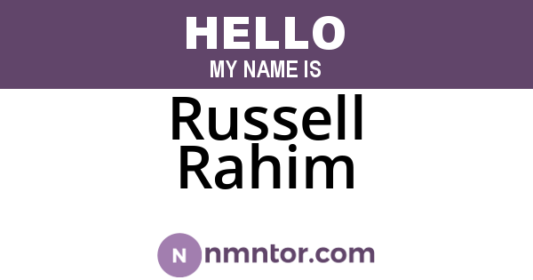 Russell Rahim