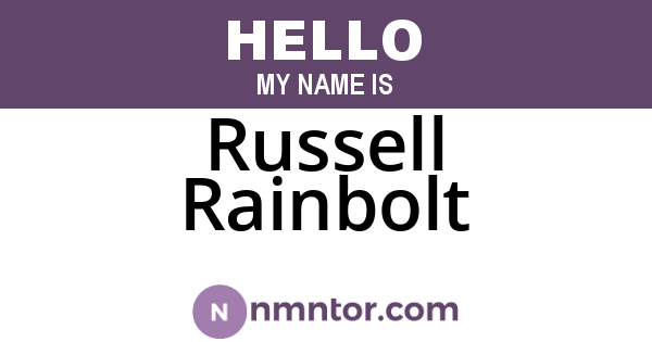 Russell Rainbolt