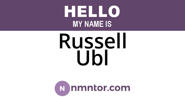 Russell Ubl