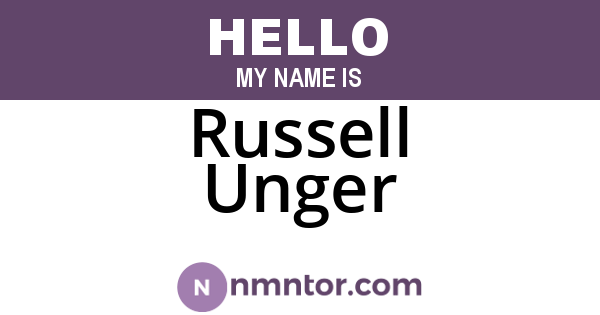 Russell Unger