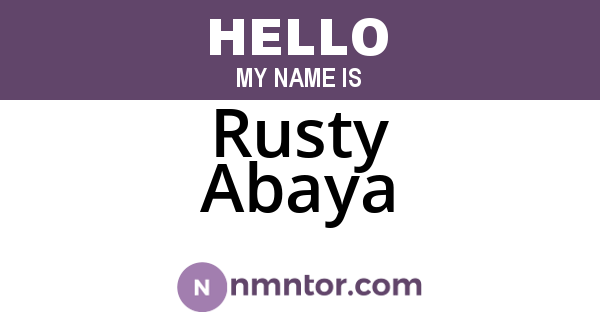Rusty Abaya