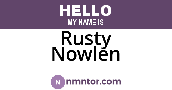 Rusty Nowlen