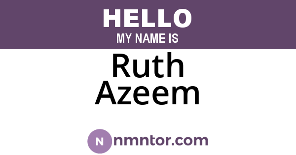 Ruth Azeem