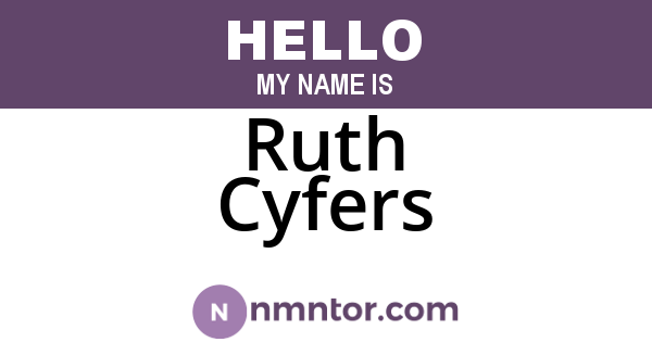 Ruth Cyfers