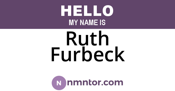 Ruth Furbeck