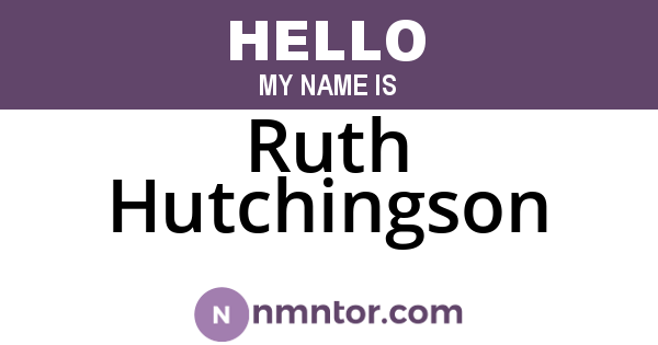 Ruth Hutchingson