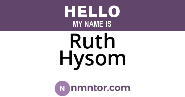 Ruth Hysom