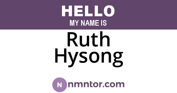 Ruth Hysong