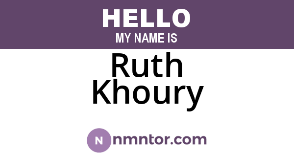 Ruth Khoury