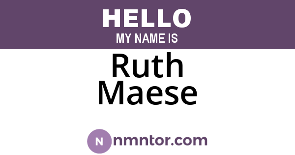 Ruth Maese