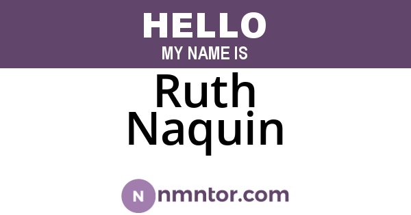 Ruth Naquin