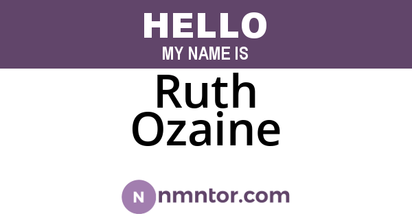 Ruth Ozaine