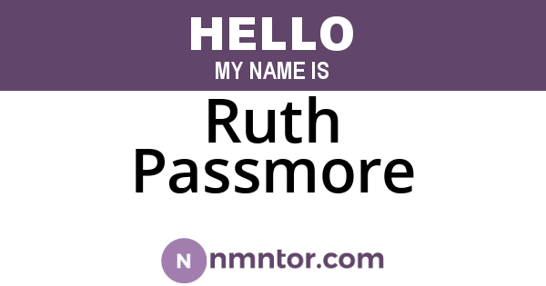 Ruth Passmore