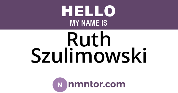 Ruth Szulimowski