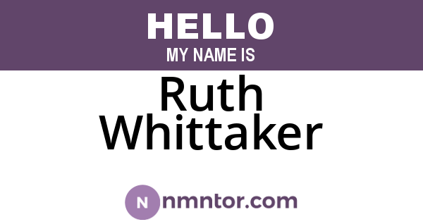 Ruth Whittaker