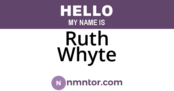 Ruth Whyte