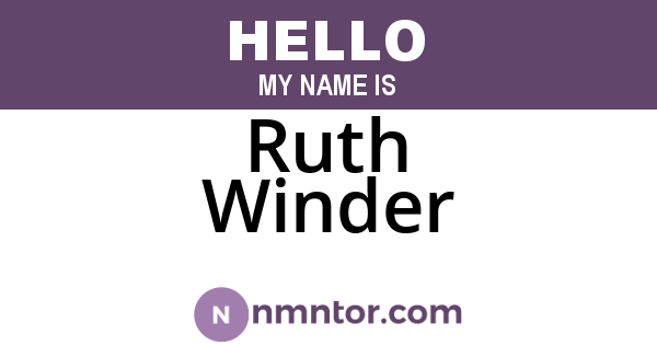 Ruth Winder