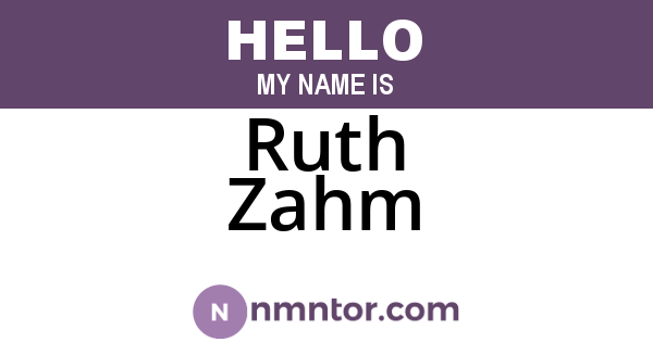 Ruth Zahm