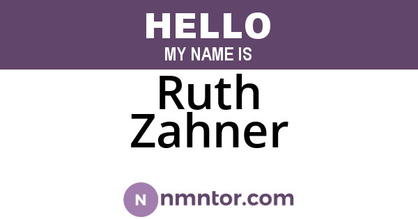 Ruth Zahner