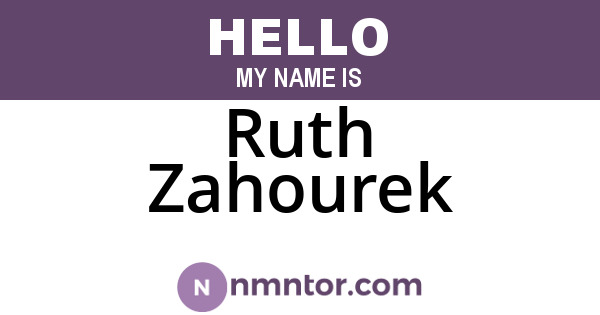 Ruth Zahourek