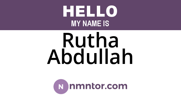 Rutha Abdullah