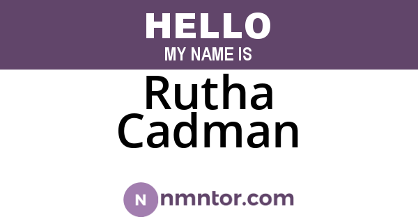 Rutha Cadman