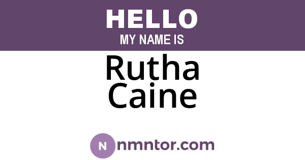 Rutha Caine