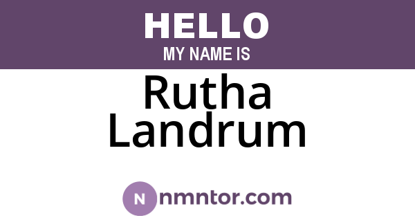 Rutha Landrum