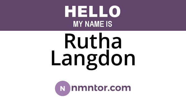 Rutha Langdon