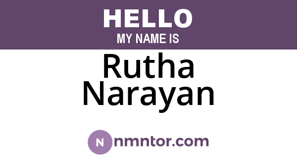 Rutha Narayan