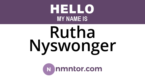 Rutha Nyswonger