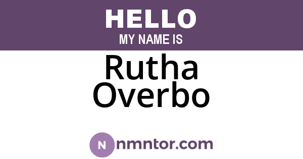 Rutha Overbo