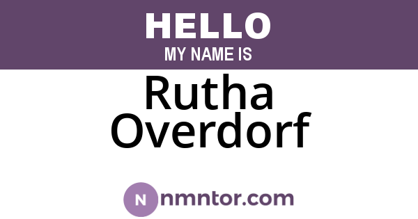 Rutha Overdorf
